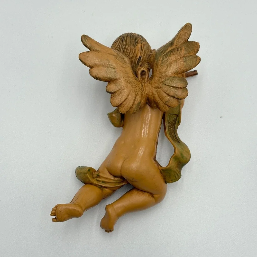 Vintage Fontanini Cherub Angel Ornaments Set of 3 Depose Italy Musical Figures